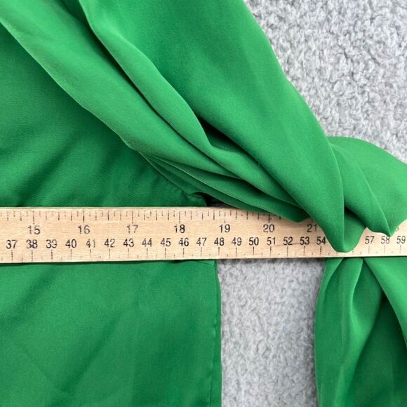 Who What Wear Balloon Long Sleeve Keyhole Blouse Kelly Green Sz Small - Picture 7 of 11